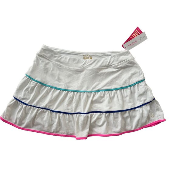Lilly Pulitzer Meryl Peachy Luxletic UPF 50+ Skort White ( L ) - Picture 2 of 5